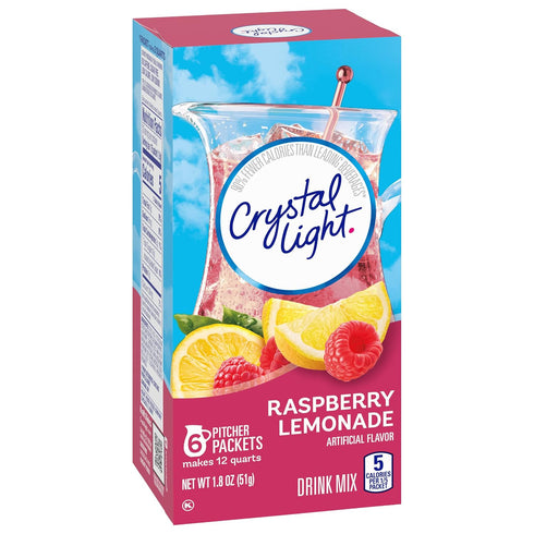 (6 Packets) Crystal Light Raspberry Lemonade Drink Mix Pitcher
