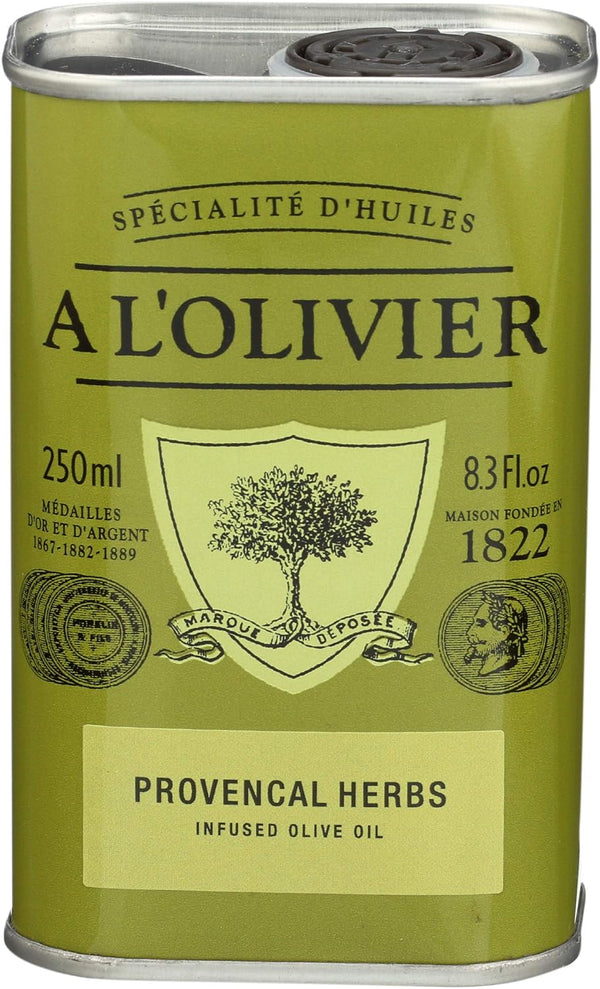 A L'Olivier Olive Oil Infused with Herbs Provence, 8.3 Ounce Tin