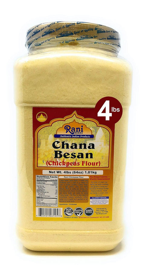 Rani Chana Besan (Chickpeas Flour, Gram) 64oz (4lbs) 1.81kg Bulk PET Jar