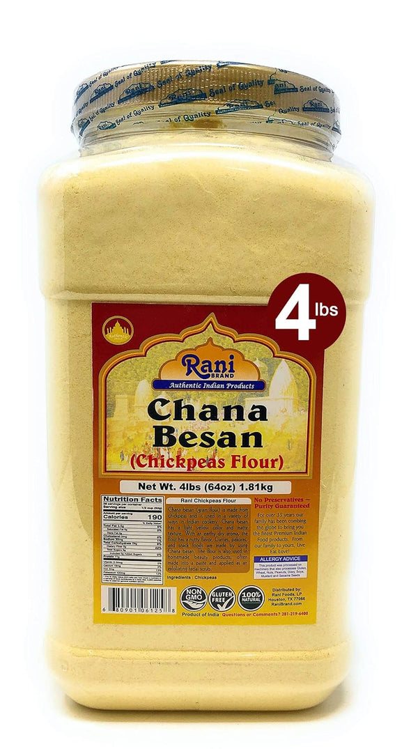 Rani Chana Besan (Chickpeas Flour, Gram) 64oz (4lbs) 1.81kg Bulk PET Jar