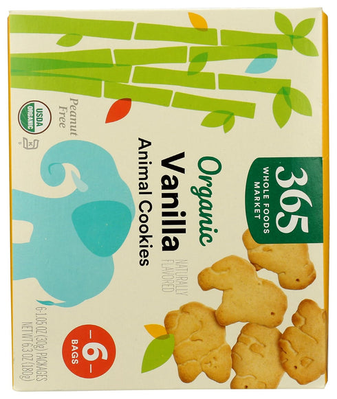 365 Pack 6.3 by Whole Foods Market, Organic Multi Vanilla Animal Cookie, Ounce