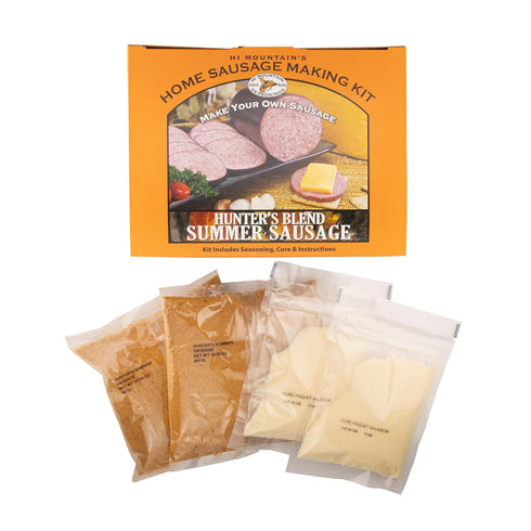 Summer 30 lbs Hi Mountain Sausage Seasoning & Cure HUNTER'S BLEND Casings are NOT Included Includes Seasoning, Cure