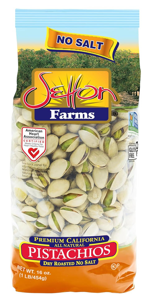 Setton Farms Dry Roasted and Unsalted Pistachios, Premium California In Shell Pistachios