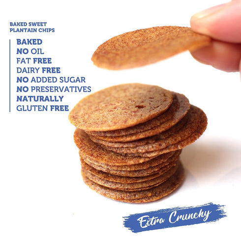 0.7 oz Pack 12 Baked Sweet Plantain Crisps by GOOD CHIPS! Crispy, Crunchy, Oil-Free, Healthy Maduritos - bags