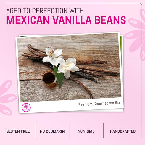 16.9 oz Flor Maya Vanilla Extract Premium Aged Blend Made with Mexican Vanilla Beans | Gourmet Vanilla Bean Extract