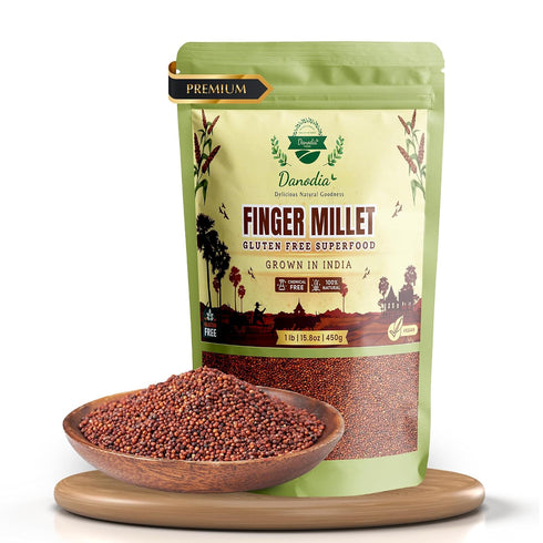 Danodia Foods Organic Finger Millet/Ragi/Kelvaragu (1lb / 450g / 16oz) | Super