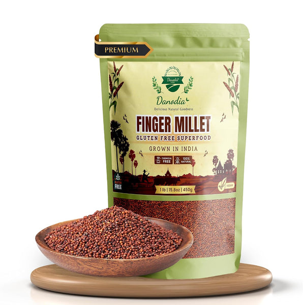 Danodia Foods Organic Finger Millet/Ragi/Kelvaragu (1lb / 450g / 16oz) | Super