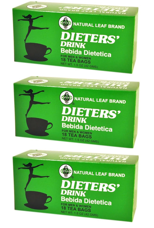 Leaf Natural Products 3 BOXES NATURAL LEAF BRAND DIETER DRINK TEA 1.5 OZ. FOR MEN