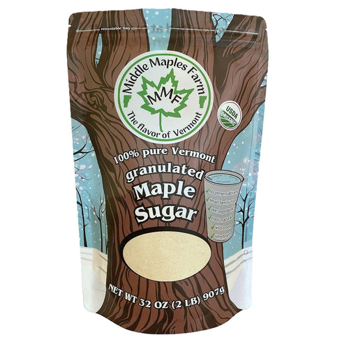 Vermont Pure Powdered Granulated Organic Maple Sugar, Good Cause, Made in the