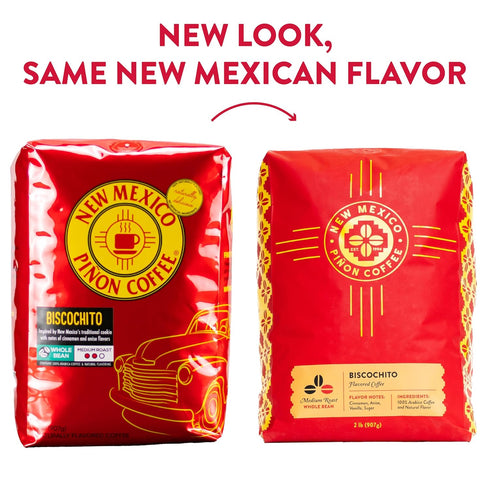 2 New Mexico Pion Coffee Naturally Flavored Coffee (Biscochito Whole Bean, pound)