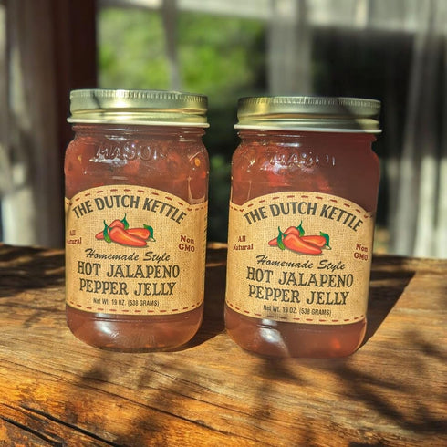 Generic 2 Pack (18 oz The Dutch Kettle Hot Jalapeo Pepper Jelly Jars) Homemade Amish Style Sweet & Spicy Spread Made