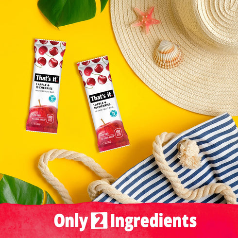 100% (12 Pack) That's it. Apple + Cherry Natural Real Fruit Bar, Best High Fiber Vegan, Gluten Free Healthy Snack