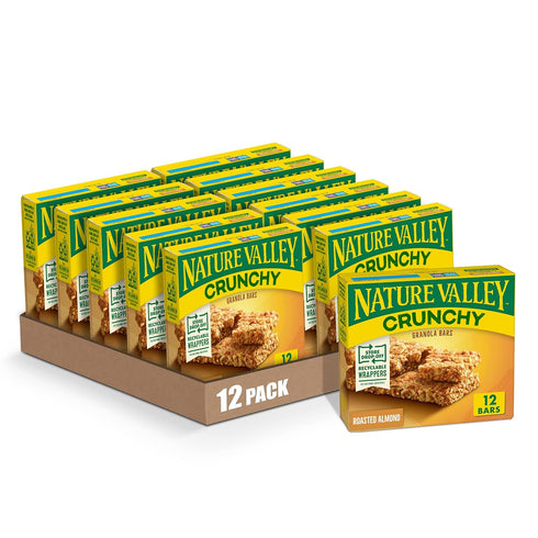 Nature Valley Crunchy Granola Bars, Roasted Almond, 1.49 oz, 6 ct, 12