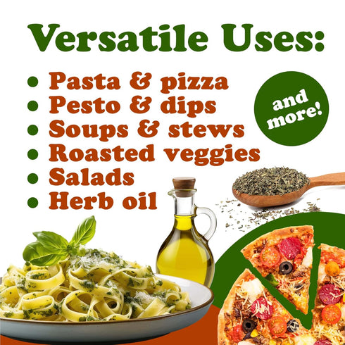 12 Food to Live - Organic Basil Leaves, Ounces Dried & Cut. Great for Pizzas, Pesto, Soups, Sauces, Salads and Herbal