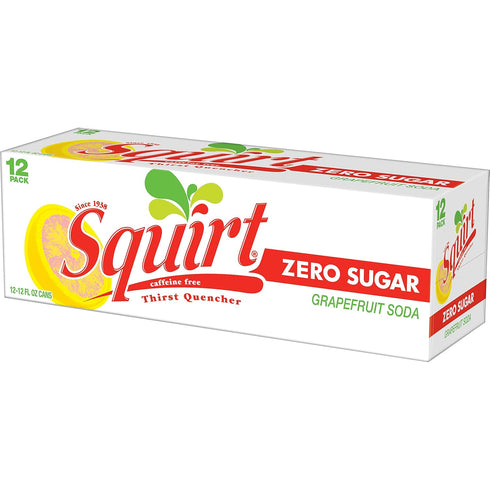 Squirt 12 oz. 12 Pack (Pack 2) Zero Sugar Grapefruit Soda, fl. Cans