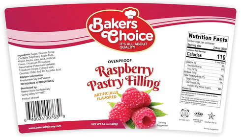 Baker's Choice 14 oz. Raspberry Jam - - Premium Pastry Filling and Fruit Spread - Oven Proof Raspberry Jelly Jams