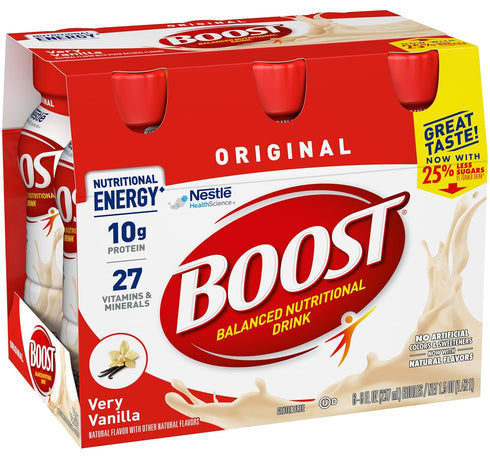 (6 Count (Pack 2), Boost Original Nutritional Energy Balanced Nutritional Drink of Vanilla)