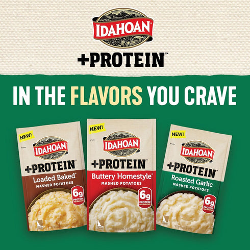 100% 4 4.6 (Pack 10) Idahoan Roasted Garlic +Protein Mashed Potatoes, Naturally Gluten-Free, Real Idaho Potatoes