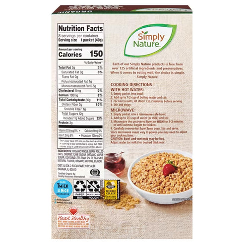 Generic 2-PACK: 1 1 11.29 oz (320g) 100% Packed omega-3s Organic Oats & Flax and Organic Maple Brown Sugar Instant