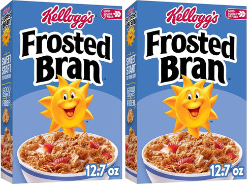 Kellogg's Frosted Bran Breakfast Cereal, Fiber Cereal, Family Breakfast, Original, 12.7oz Box,