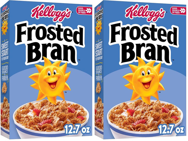 Kellogg's Frosted Bran Breakfast Cereal, Fiber Cereal, Family Breakfast, Original, 12.7oz Box,