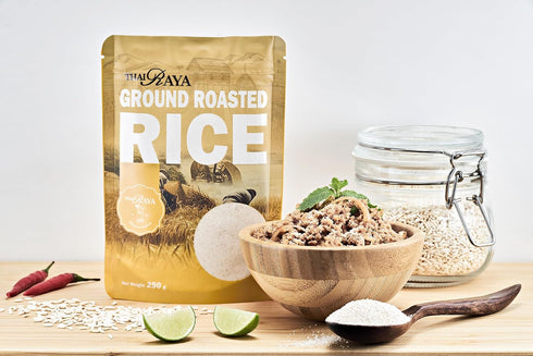 250 8.8 oz ThaiRaya Ground Roasted Rice (Khao kua), grams, Thai food ingredient Laab Namtok zip lock bag easy to store