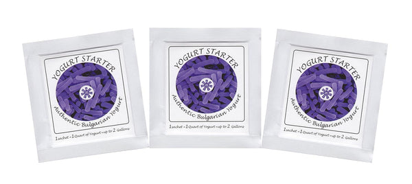 Yogurt Starter Cultures - Pack of 3 Freeze-dried Culture Sachets for Authentic