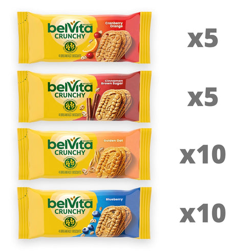 Pack, 4 30 Packs, 6 (4 Pack) belVita Breakfast Bars Biscuits Variety Flavors, Total Boxes Biscuits Per