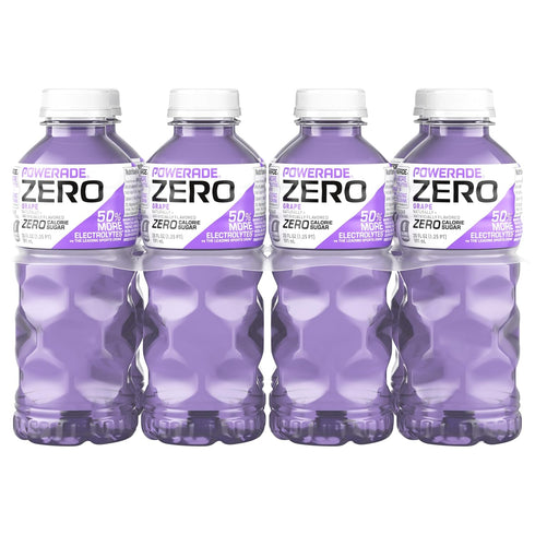 POWERADE Electrolyte Enhanced Zero Sugar Grape Sports Drink, 20 Ounce (Pack of