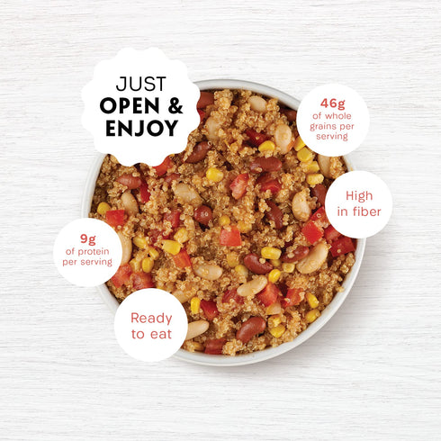 (Pack 8) Reese Quinoa Harvest Bowl | Red Beans, Corn & Tomatoes | High in Fiber & Protein