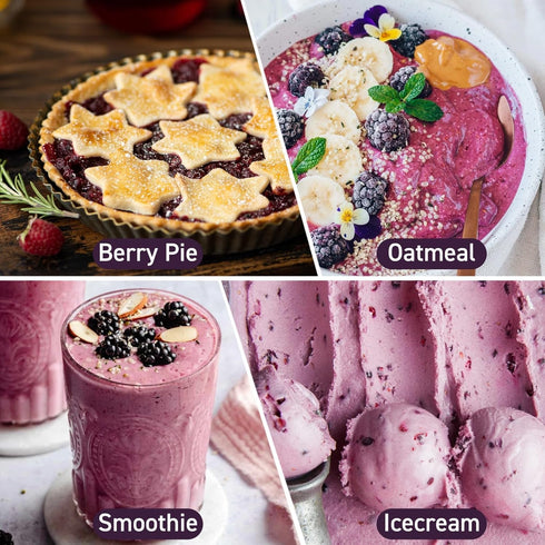 6.35oz (180g) Freeze Dried Black Raspberry Powder - No Added Sugar, Resealable Pouch, Rich Berry Flavor for Smoothies