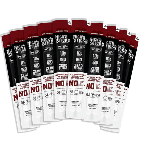 Nick's Sticks Clean & Balanced 100% Grass-Fed Spicy Beef Snack Sticks |