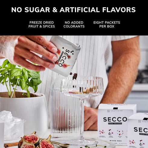 Packets 8 Packets) Seccos NEW Variety Box of Cocktail Infusions Hand Picked Fruits, Spices and Botanicals in Individual