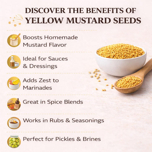 4 oz SPICY PANTRY Yellow Mustard Seeds Non-GMO, Gluten Friendly Spice for Pickles, Sauces, Tempering, Marinades & Spice
