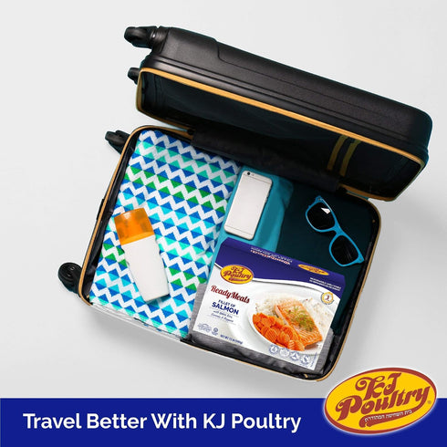 (1 Pack) KJ Poultry Kosher Ready Meals - Salmon Fillet Fish, Parve MRE Meal Ready to Eat, Protein Food, Halal, Prepared