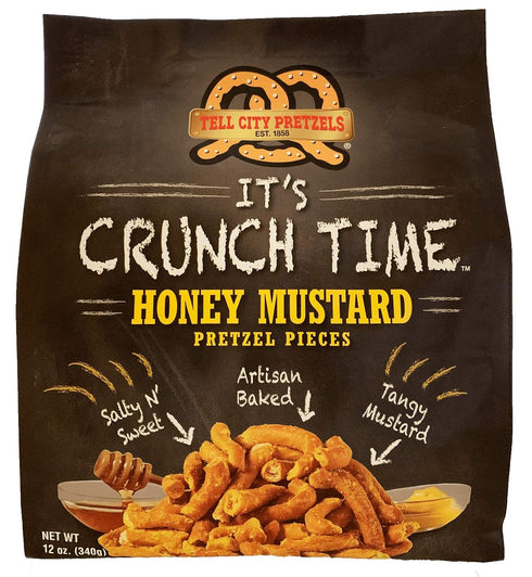 Tell City Honey Mustard Flavored Pretzel Pieces - Homestyle Crunchy Hard Pretzels, 12 oz