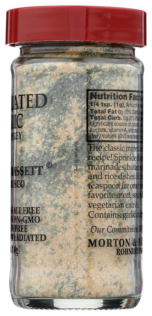 Bassett 2.6oz Morton & Granulated Garlic with Parsley, Salt-Free, Non-GMO, Herb Blend, Aromatic & Flavorful Seasoning