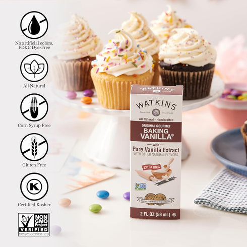 Watkins All Natural Original Gourmet Baking Vanilla: Pure Extract, 2 fl. oz. Bottle, 1-Pack