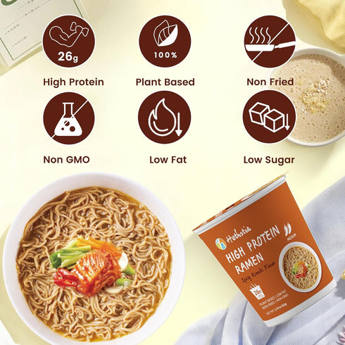 (26g) 16 Count Hethstia Blueberry Konjac Jelly Pouch + High Protein Ramen Cups, Vegan Plant-Based Low Sugar