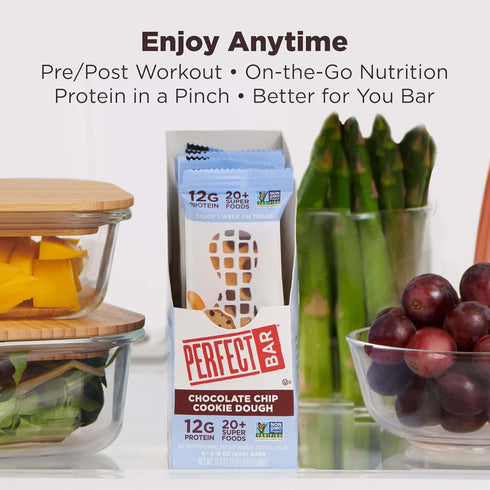 4 Count, 2.18 PERFECT BAR Chocolate Chip Cookie Dough Protein Bar Ounce