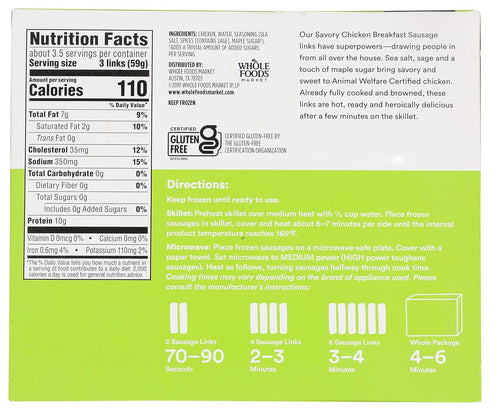 365 by Whole Foods Market 7 oz , Breakfast Chicken Sausage
