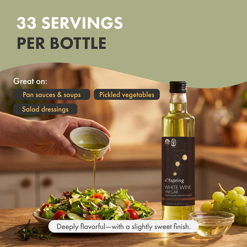 16.9 Oz. (33 Dr. Mercola Solspring White Wine Vinegar - Biodynamic Organic Vinegar - Crafted from Roditis & Savatiano