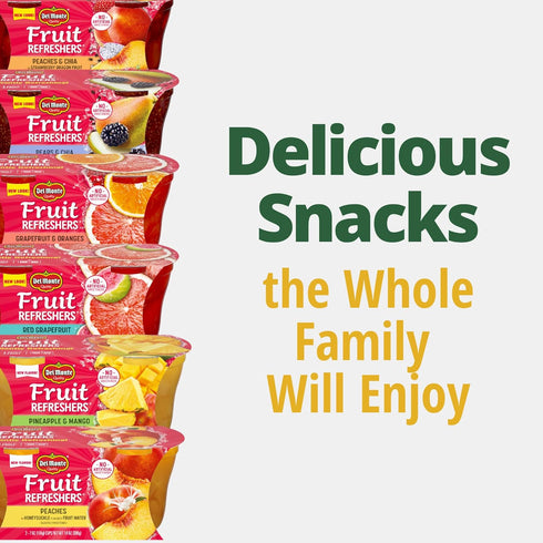 7 (2 Count Pack, Pack 6) Del Monte Refreshers Red Grapefruit in Guava Fruit Water Cups, Ounce per