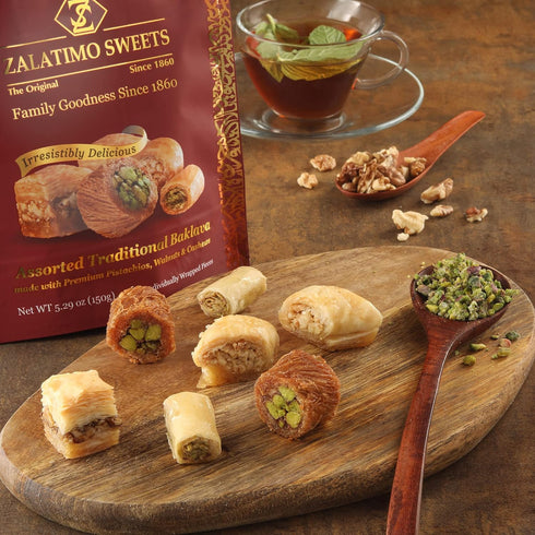 1860, 100% 5.3oz Zalatimo Sweets Since All-Natural Assorted Baklava, Slightly Sweet, No Preservatives, No Additives, No