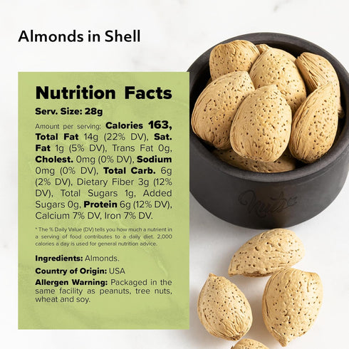 Packed (1 LB) DELICE - Almonds In Shell | Grown and in California | Fresh Buttery Taste and Easy to Crack | Whole, Raw