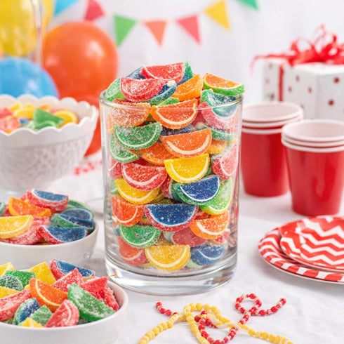 5lb Gummy Assorted Fruit Slices Large Assorted Sugar Candy - Bulk Box, Traditional Old Fashioned Chewy Sweet
