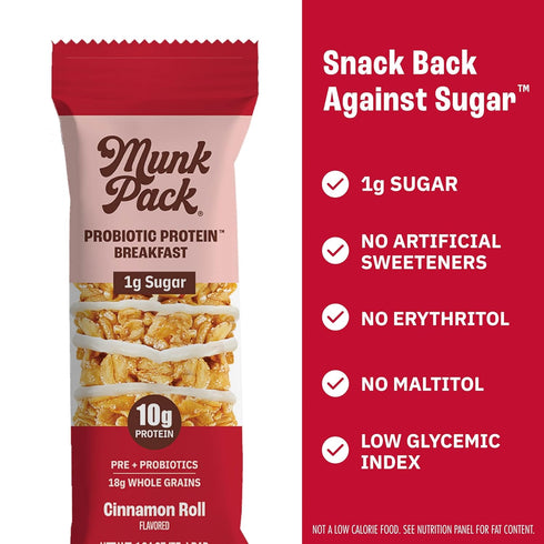 Pack Pack 10g 1g 6g 12 Count Munk Variety Probiotic Protein Bars | Plant Protein, Sugar, Fiber |Diabetic-Friendly Ideal