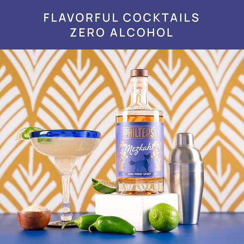 25 Oz Philters Non-Alcoholic Mezkahl, Zero Proof Mezcal Spirit, Alternative Drink Made in USA, All Natural Flavors, Fl