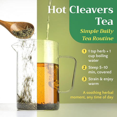 1lb (16 oz) Cleavers Herb Tea (Galium Aparine) - Dried Cut & Sifted Cleaver Herbs - Fresh Herbal Loose Leaf Teas, Bulk