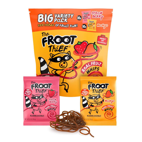 The FROOT Thief Real Fruit Snack Whips BIG Variety Pack, Nut Free,